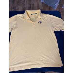Disney Golfing Mickey Mouse Greg Norman Mens XL yellow Golfing Polo Shirt